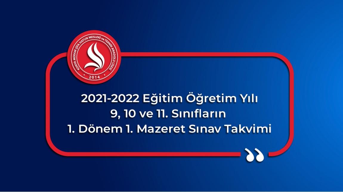 2021-2022 Eğitim Öğretim Yılı 9, 10 Ve 11. Sınıfların 1. Dönem 1 ...